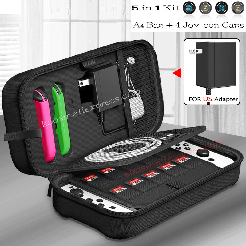Bolsa de almacenamiento grande para Nintendo Switch, Estuche de transporte portátil SwitchOLED, bolsa de viaje de tela Oxford antiarañazos para Nintendo Switch OLED