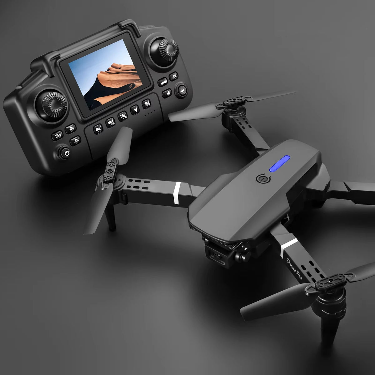 E88 Pro Dron Mejorado 4K Doble Cámara HD Fotografía Aérea Dron con Pantalla Quadcopter Plegable Juguete RC para Niños Regalos