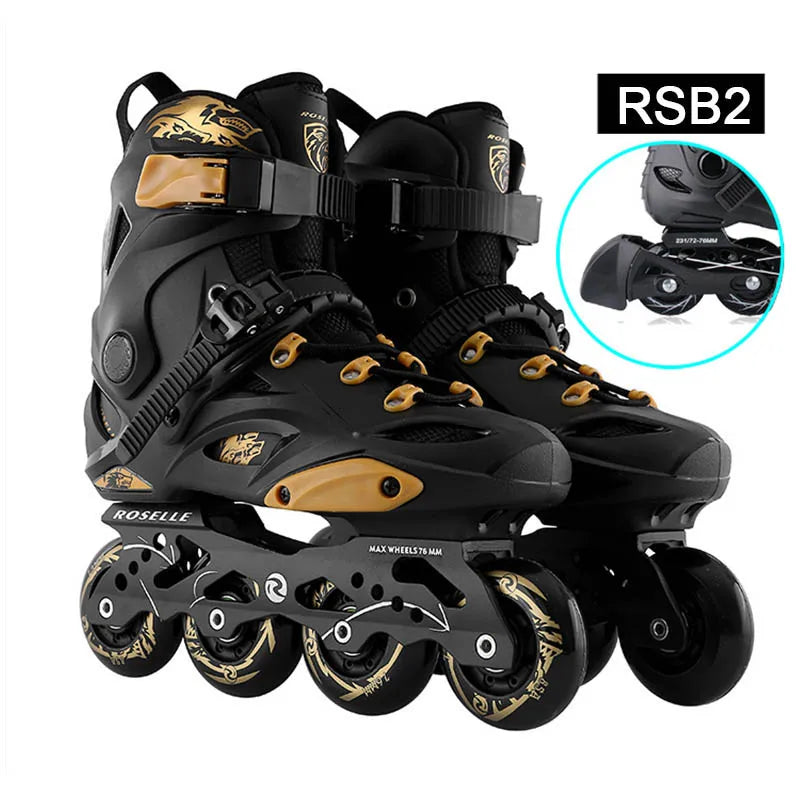 Roselle-Patines en línea profesionales para adultos y niños, zapatos de patinaje, Slalom, deslizantes, talla 35 a 46