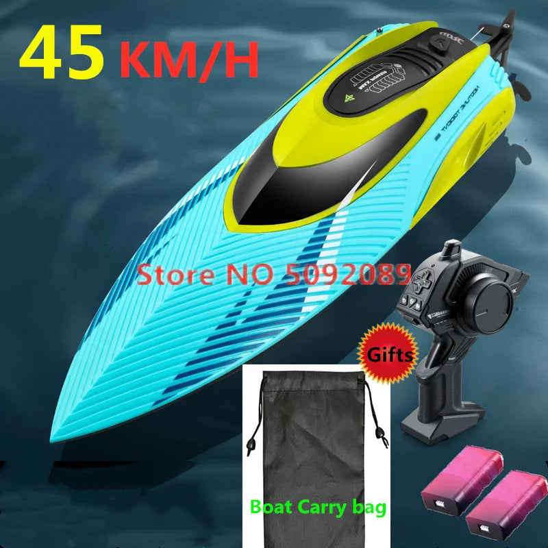 Lancha rápida RC de alta velocidad 45 km/h, barco de control remoto grande de 37 cm, 2.4G, embarcación de remo, impermeable, con reinicio de vuelco, barco de carreras RC, juguete RC