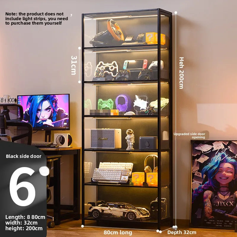 Vitrina de exhibición para el hogar, modelos de juguetes Gundam, productos de e-sports, vitrina de cristal transparente, vitrina para cascos y bloques de construcción.