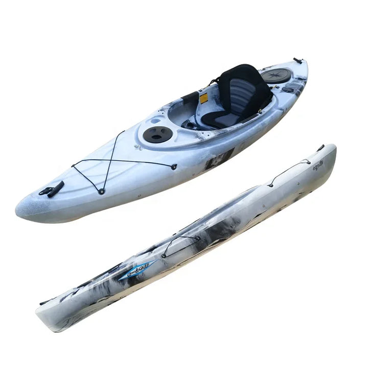 Kayak de Pesca Oceánica Económico de 3.08M (10 pies) Rotomoldeado, Canoa Individual con Remo