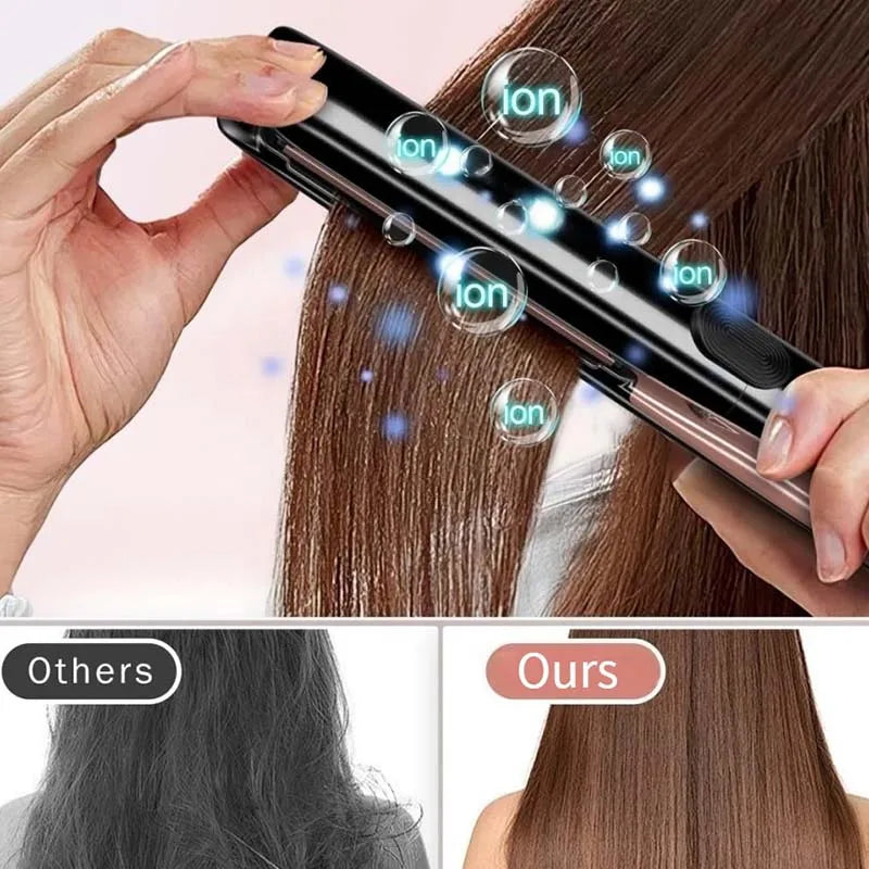 Plancha de Pelo Profesional de Alta Temperatura con Placas Anchas, Iónica de Plasma, para Tratamiento de Queratina y Reparación de Cabello Dañado y Encrespado