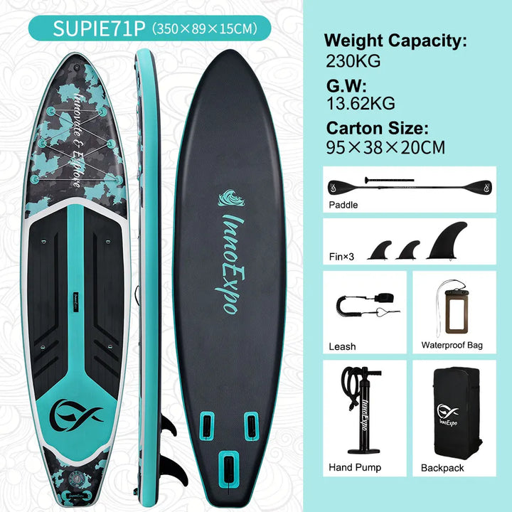Tabla de Paddle Surf Inflable InnoExpo, Tabla de Surf, Tabla de SUP, Antideslizante, Deportes Acuáticos, Tabla de Paddle Surf ISUP