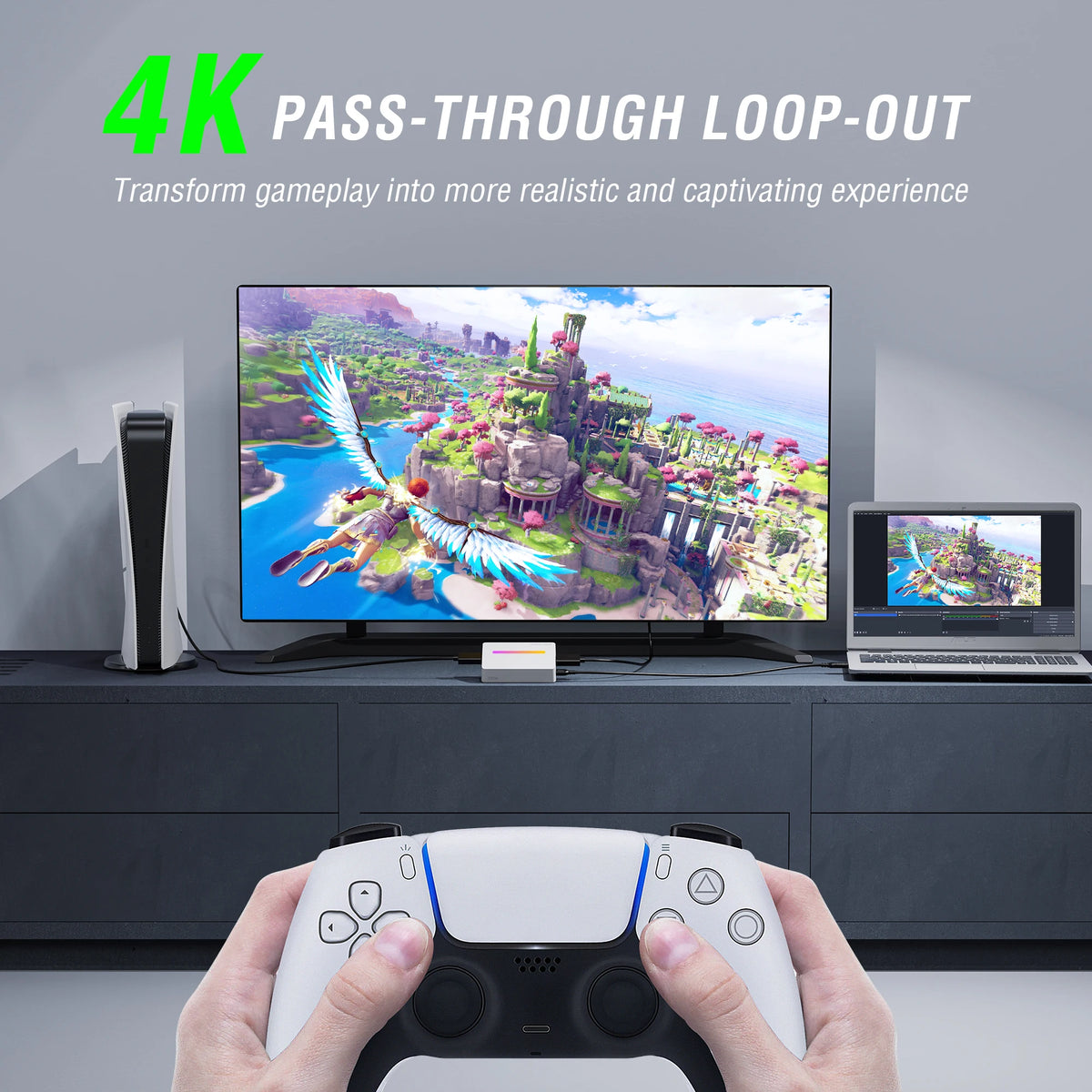 FIFINE 4K 1080P HDMI Video Capture Card for Game Recording & Live Streaming, HDMI In/Out for PS5, Switch, Xbox & PC/Mac - V3