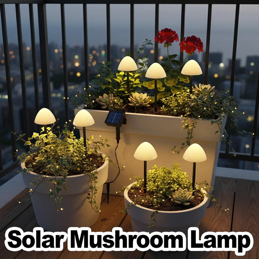 Luces solares de setas, pasarela alimentada por energía Solar, farola impermeable para exteriores, estaca de Patio, cadena de paisaje, camino Led, Patio, suelo