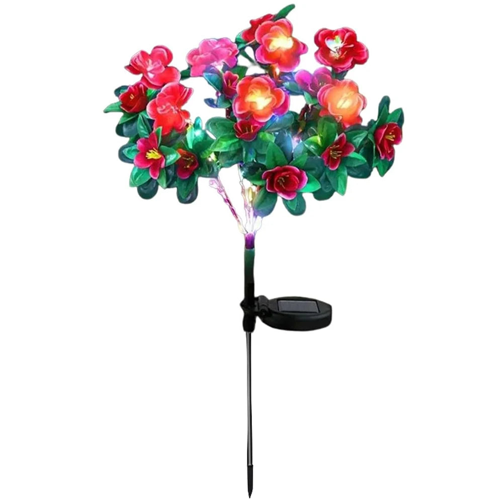 Luz Solar LED impermeable Azalea lámpara de flores solares decorativa al aire libre para jardín patio césped camino iluminación vacaciones decoración de boda