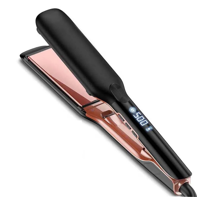 Plancha de Pelo Profesional de Alta Temperatura con Placas Anchas, Iónica de Plasma, para Tratamiento de Queratina y Reparación de Cabello Dañado y Encrespado