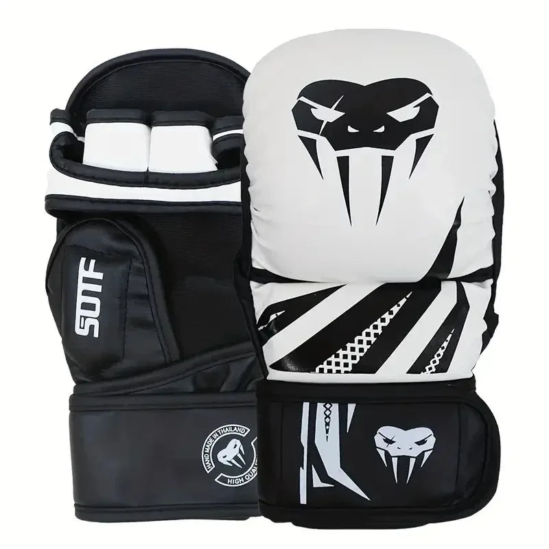 Guantes de boxeo profesionales MMA de medio dedo PU grueso Muay Thai MMA Sanda guantes de entrenamiento accesorios de entrenamiento de boxeo