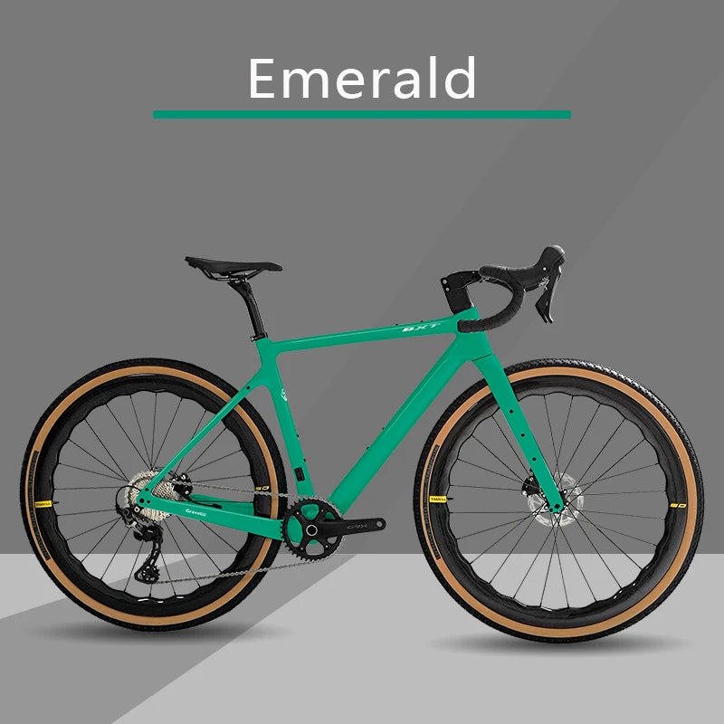 Bicicleta de gravel BXT 700C de fibra de carbono, 11 velocidades GRX-600, ruedas de carbono, manillar de carbono, bicicleta de carretera de gravel completa