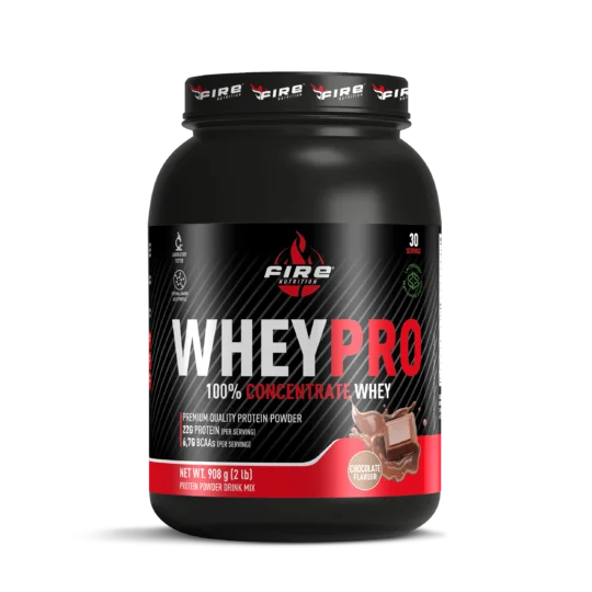 Proteína  Whey Pro Fire Nutrition. Proteína Concentrada de Suero 908 g Sabor Chocokit – 22 g de Proteína y 6,7 g de BCAA por Servicio