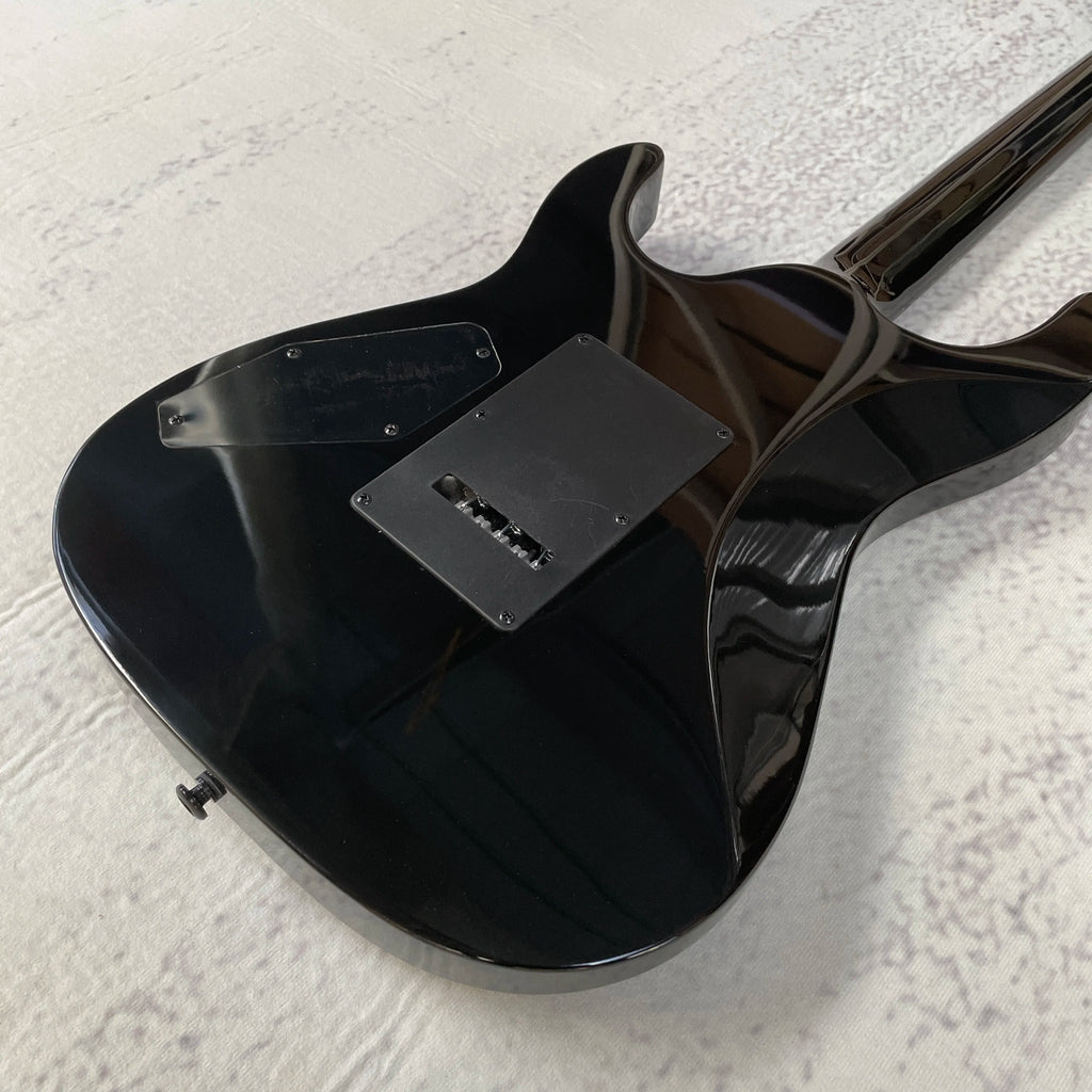 Guitarra Eléctrica Negra KH202 de 24 Trastes, Pastilla Pasiva, Personalizada de 6 Cuerdas con Floyd, Envío Rápido