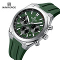 Reloj deportivo para hombre NAVIFORCE, cronógrafo con correa de silicona resistente al agua, reloj de pulsera de cuarzo luminoso de marca de lujo
