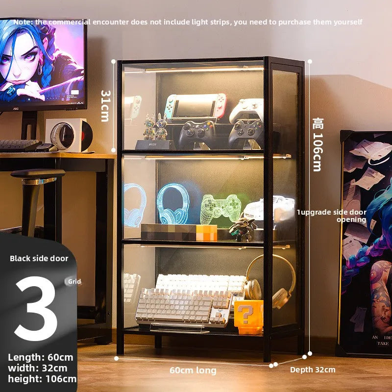 Vitrina para el hogar, modelo de juguete Gundam, productos de e-sports, vitrina de cristal transparente, vitrina para cascos de bloques de construcción