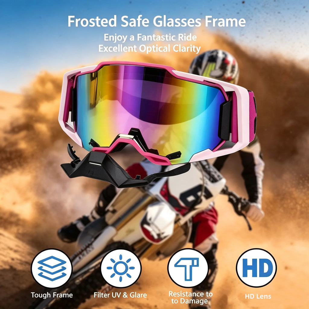 Gafas de Motocross HD UV400 de Alta Calidad, Resistentes al Viento y al Polvo, con Liberación Rápida, para Ciclismo, Esquí y Deportes Todoterreno