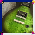 Guitarra Eléctrica Vintage con Acabado Green Tiger Flame Burst, Pastillas HH, Herrajes Cromados, Guitarra para Actuaciones en Vivo, Envío Gratis
