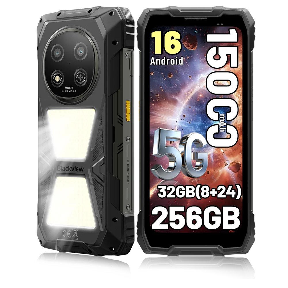 [Envío desde Polonia] [Sin cargador de la UE] Smartphone resistente Blackview ROCK 2 Pro 8GB+256GB 6,67 pulgadas IPS Android 16 15000mAh 33W 5G