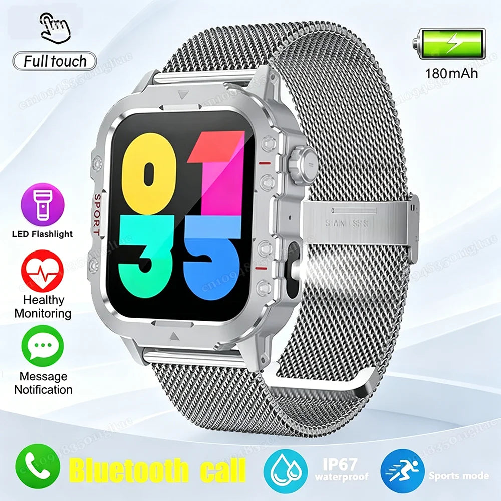 2026 New Military-grade Smart Watch Men GPS Flashlight 3ATM Waterproof Watch Bluetooth Call 100+Sport Outdoor Smartwatch Pk Ht30