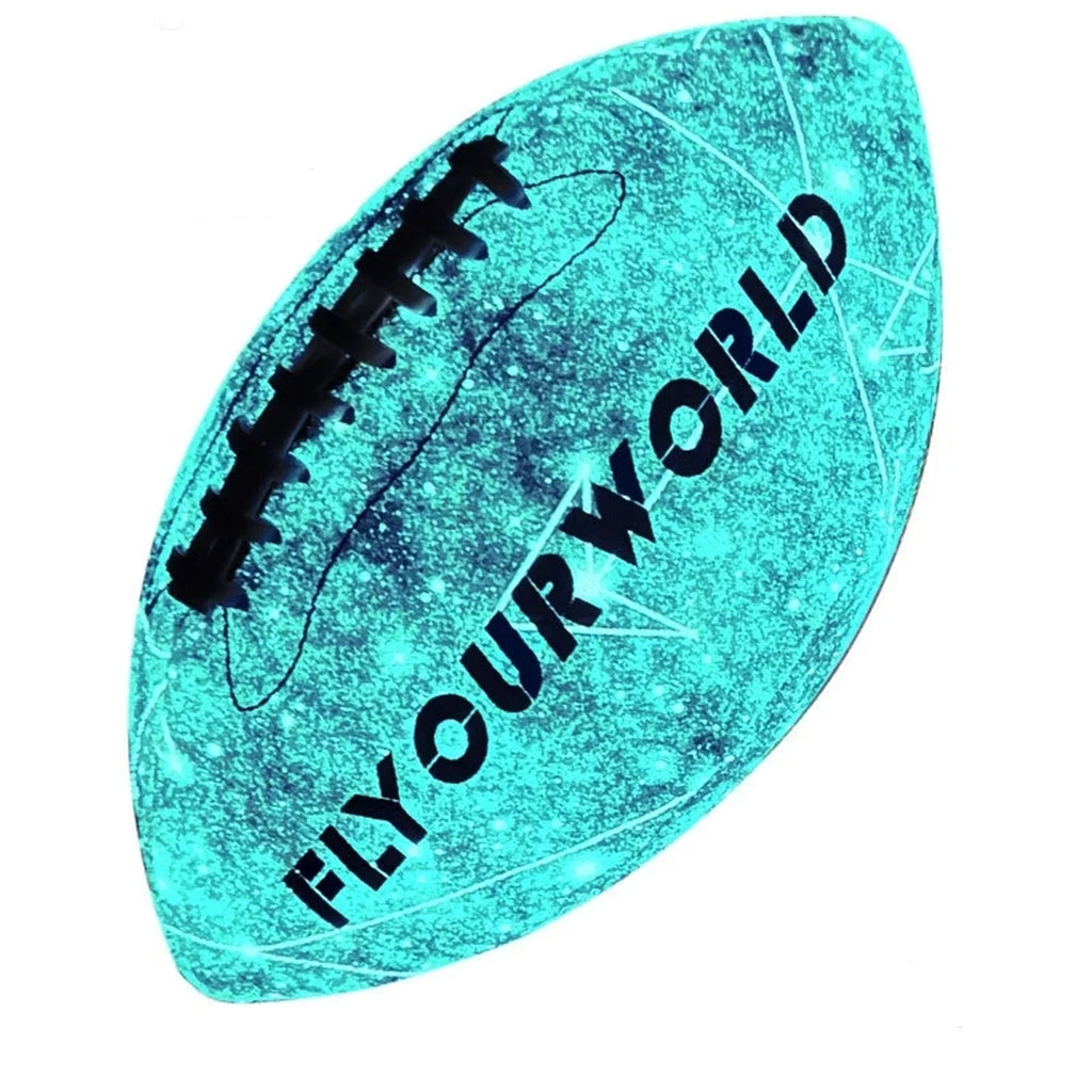 Fútbol americano que brilla en la oscuridad: rugby luminiscente talla 9 y 6, material de PU, pelotas de entrenamiento y competición oficiales para la noche