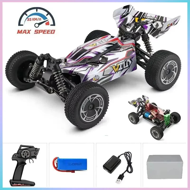 WLtoys 144010 144001 Coche RC 75KM/H 2.4G sin escobillas 4WD eléctrico de alta velocidad para todoterreno, juguete de control remoto para carreras de niños