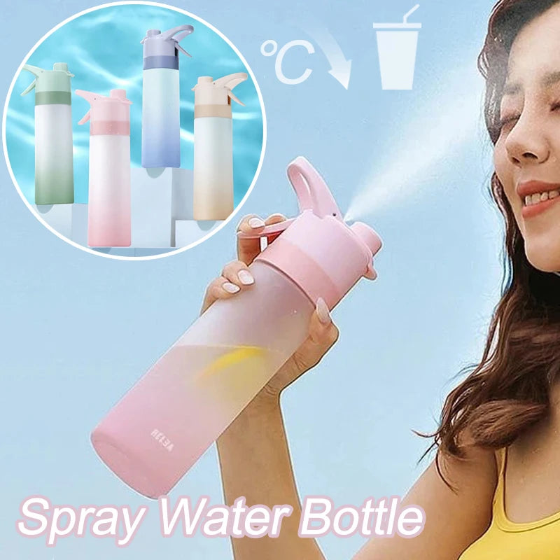 Botella de agua pulverizada de 650ml, botella de agua portátil para deportes al aire libre para niñas, gimnasio, Fitness, artículos para beber, senderismo, montar, botella de agua