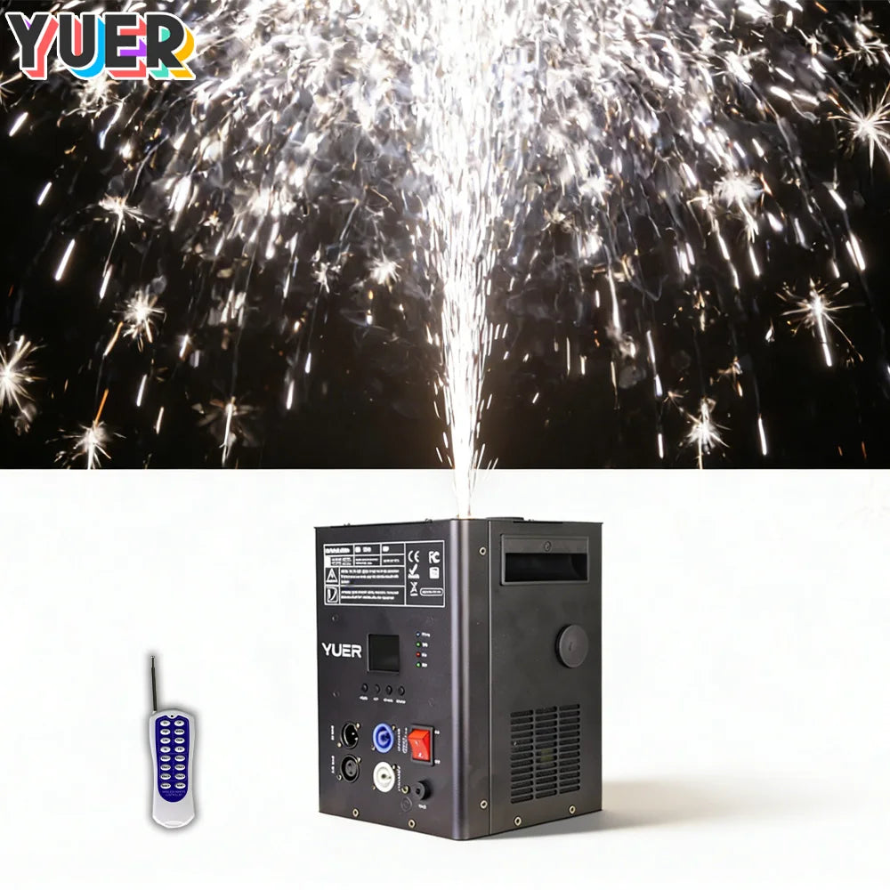 Máquina de fuegos artificiales en frío de 750W, máquina de chispa fría con Control remoto DMX, máquina de chispas en frío LCD en polvo Ti, equipo de escenario