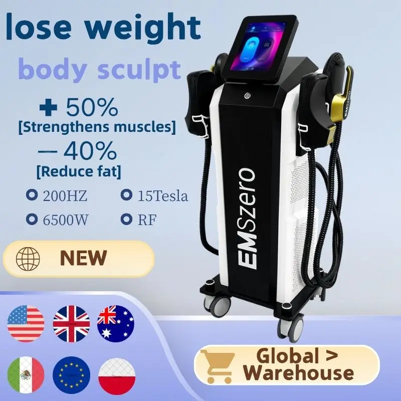Máquina Profesional de RF de 6500w, EMSZERO PRO Ultra Sculpt, Estimulación Muscular y Reducción de Peso