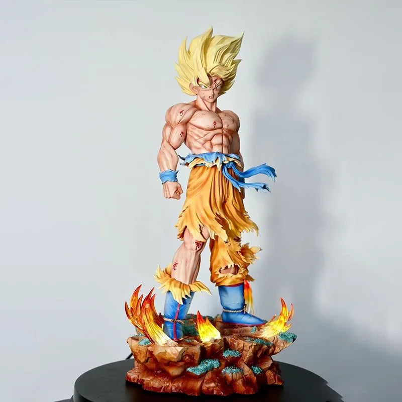 Estatua Jt Dragon Ball Z Son Goku figura cabezas reemplazables Base Led Super Saiyan Goku figuras de acción colección modo juguetes regalos