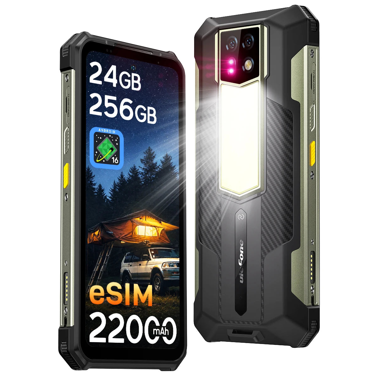 [eSIM integrado] Ulefone Armor 24 Pro 22000mAh Smartphone robusto 4G Android 16 Helio G200 6.78" 120Hz Hasta 24GB+ 256GB NFC