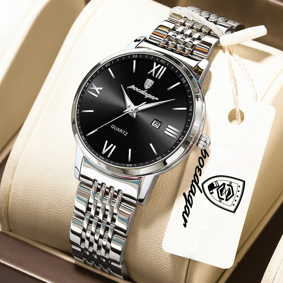 Reloj de mujer de moda POEDAGAR, resistente al agua, luminoso, con fecha, reloj para dama de alta calidad, exquisito reloj de cuarzo para mujer de acero inoxidable
