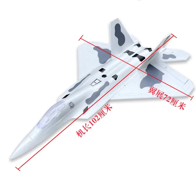 Avión RC F22 Raptor V2, Envergadura de 720 mm, Ventilador Canalizado de 64 mm, EPO, Ala Fija, Modelo de Avión para Adultos, Juguete de Ensamblaje