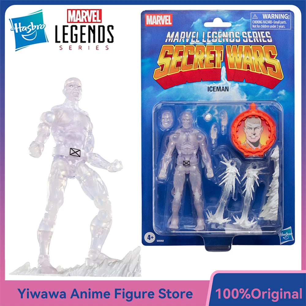 [En stock] Hasbro Marvel Legends Series Secret Wars Ice Man figura de acción de Anime coleccionable a escala de 6 pulgadas modelo juguete para regalos