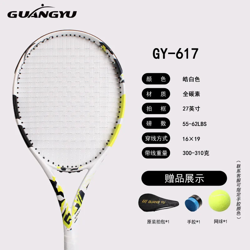 Raqueta de Tenis de Carbono Completo para Adultos, Estudiantes Universitarios, Hombres y Mujeres, Profesional, para Competencia