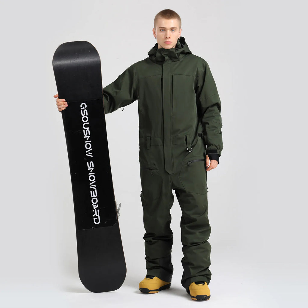 Traje de Esquí de una Pieza para Hombre Gsou Snow 2026, 3L, Cálido, Impermeable, Cortavientos, Mono de Esquí y Snowboard para Invierno