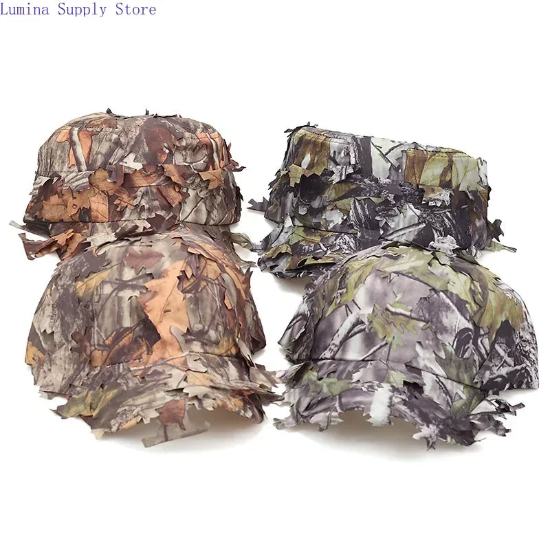 Gorra de béisbol de estilo americano con camuflaje biónico de hojas, sombrero de sol de ala curva para camuflaje en la selva, copa suave para entrenamiento al aire libre