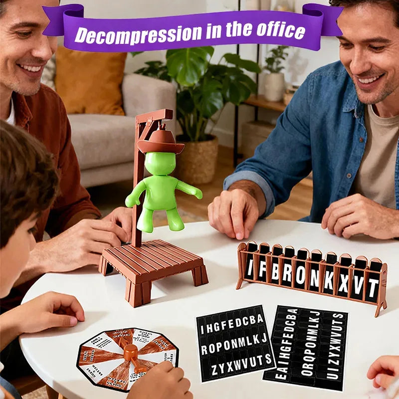 Nuevo juego de adivinación de excepto misterioso magnético de vaquero, juego de palabras de mesa de colapso de Gallows, juego de fiesta familiar, juguete de Navidad
