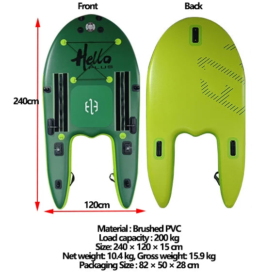 Tabla de Paddleboard Inflable Resistente para Pesca, Equipo Acuático, Tabla de Pesca Estilo Rana, PVC, Capacidad de Carga 200KG, Plataforma