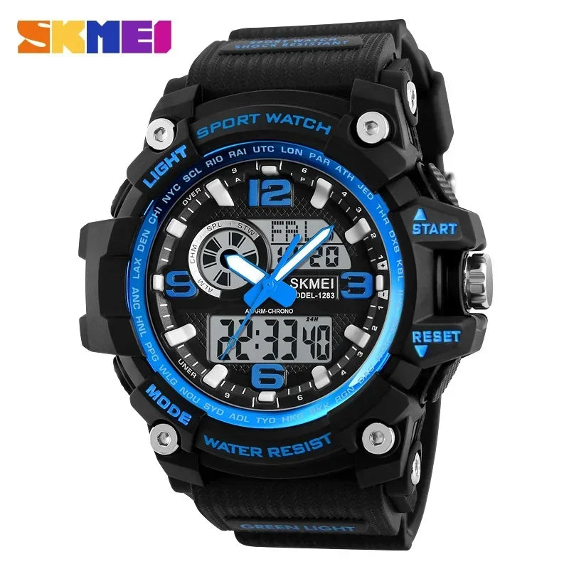 Reloj digital deportivo SKMEI 1283 para hombre, resistente al agua, a prueba de golpes, con luz LED, modelo 1637