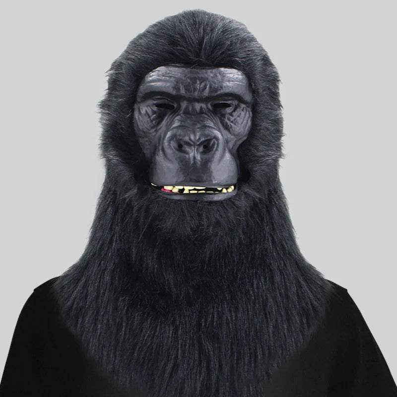 Máscara de zorro de felpa con boca móvil para Halloween, máscaras de cabeza completa de perro y Lobo, máscara de Animal realista, accesorios de disfraces de fiesta de Halloween