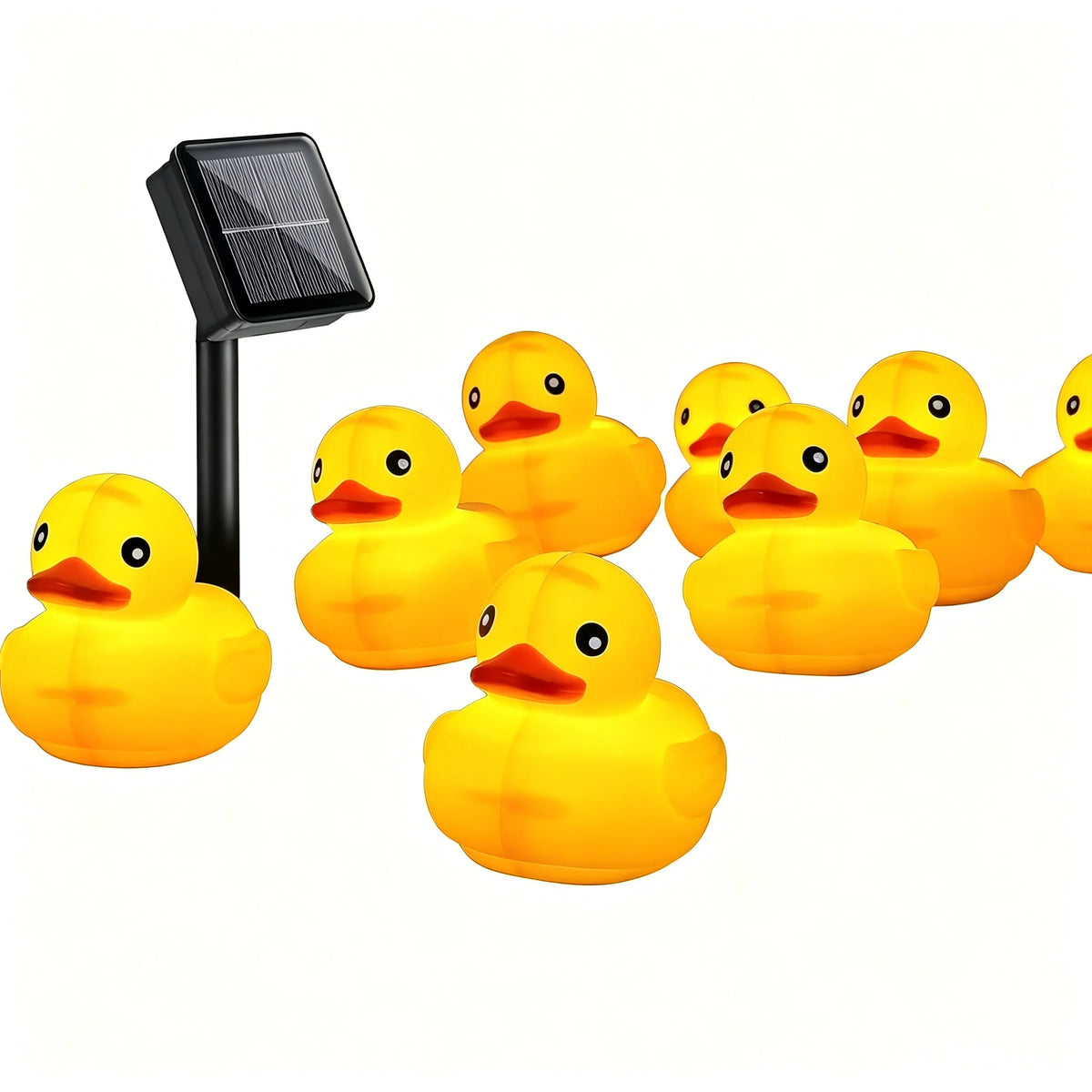 Duck Solar String Lights  8 Modes Waterproof Warm Yellow Duck Fairy Lights with Solar Panel for Outdoor Garden Patio Yard Decor