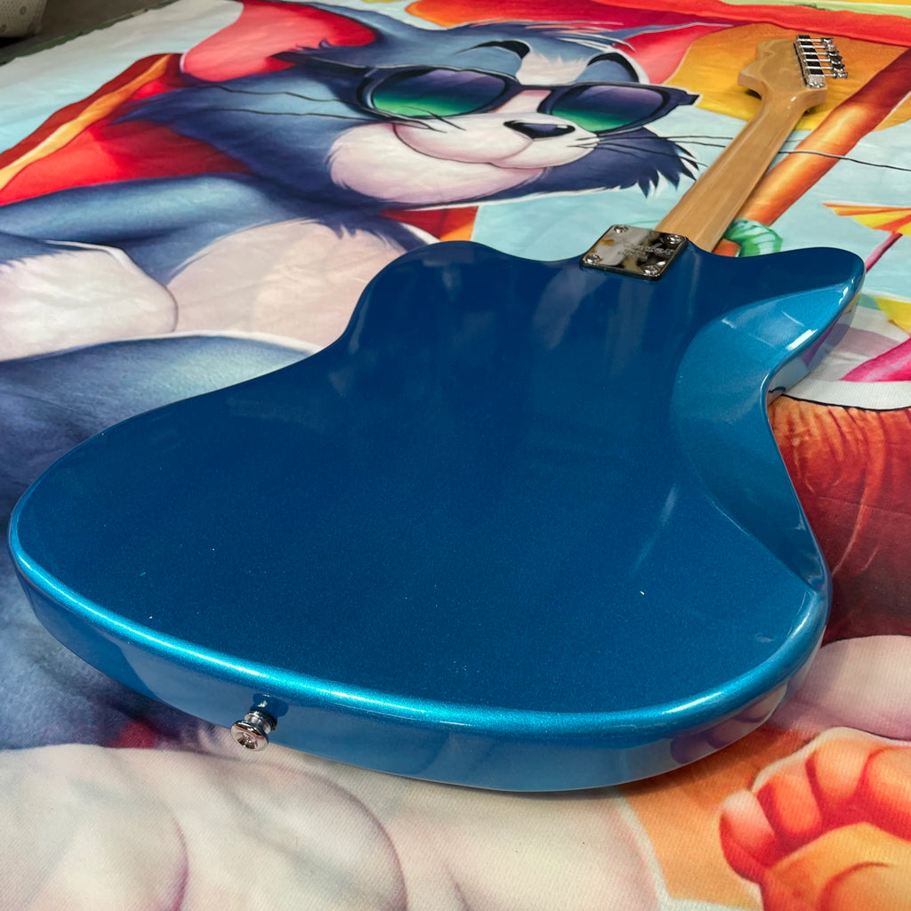 Guitarra Eléctrica de 6 Cuerdas Azul Metálico, Guitarra Ss con Diapasón de Palisandro, Guitarra Cheetah