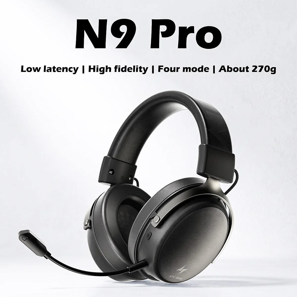 Auriculares para eSports ATK N9 Pro/Ultra con micrófono, baja latencia, cuatro modos inalámbricos, auriculares ligeros para juegos con reducción de ruido, 2.4GHz