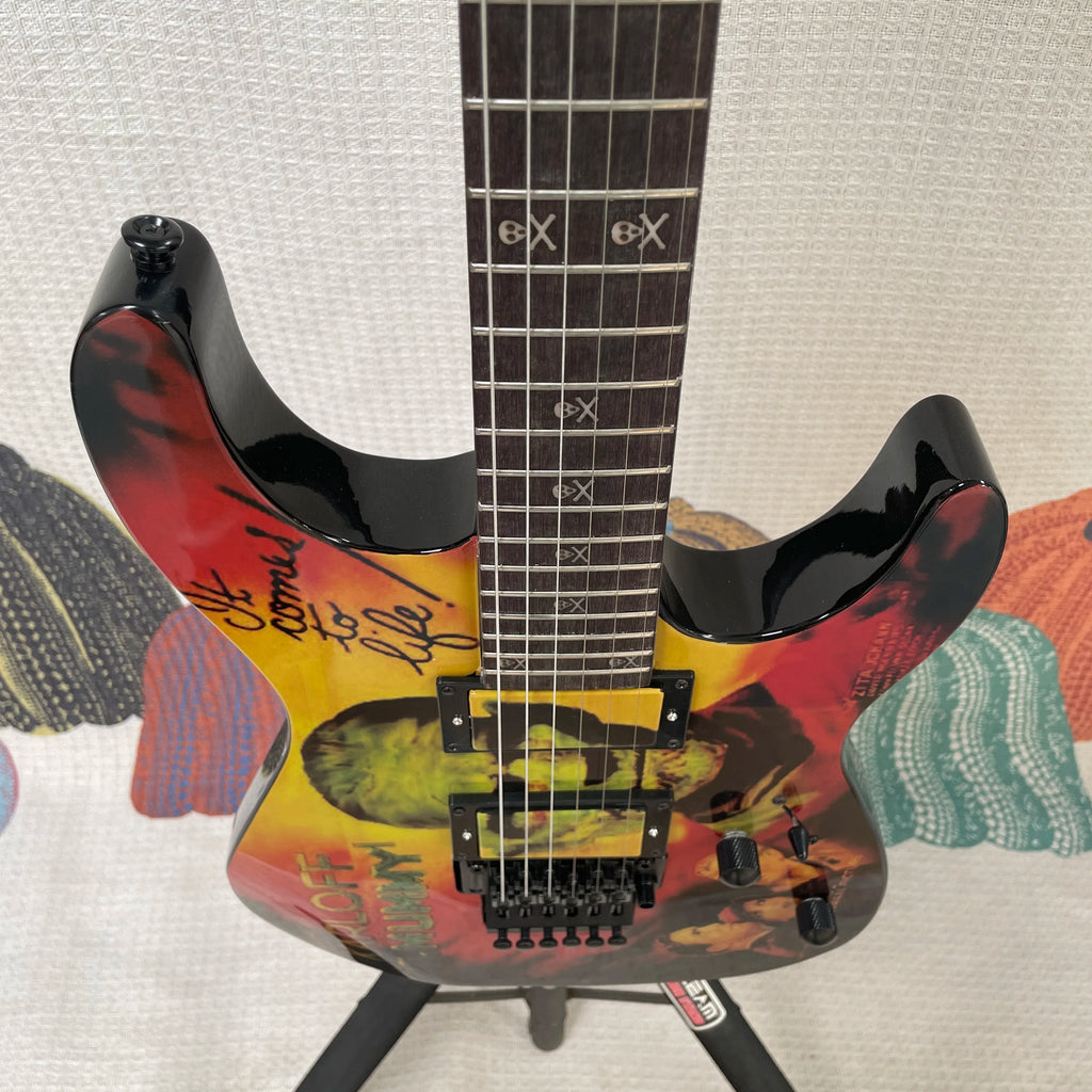 Guitarra eléctrica de 6 cuerdas con acabado artístico, pastillas HH, perillas de volumen dobles, guitarra eléctrica de alto rendimiento y coleccionable.