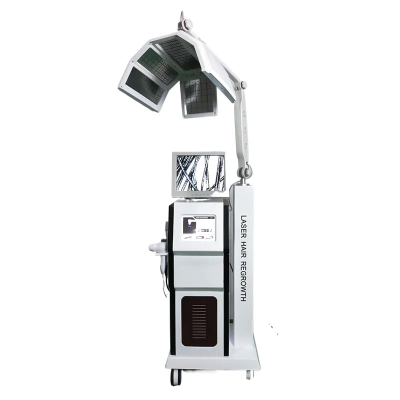 Máquina de crecimiento capilar con láser de diodo 650nm, cuidado del cuero cabelludo, anticaída, terapia de fotones LLLT PDT, equipo de belleza para salón y spa.