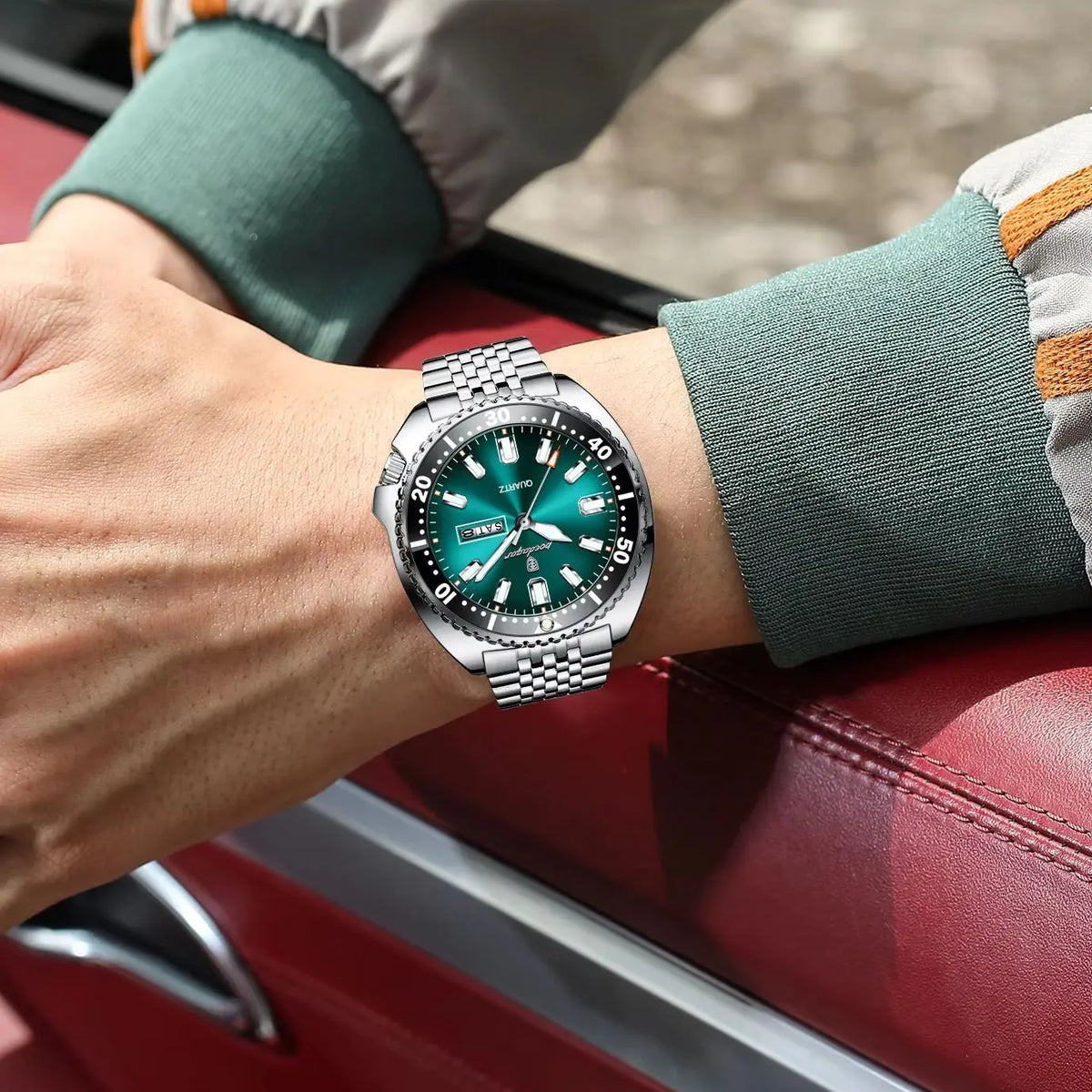 Reloj de pulsera para hombre POEDAGAR de alta moda, luminoso, resistente al agua, con fecha y día, de cuarzo, de acero inoxidable, creativo para hombre.