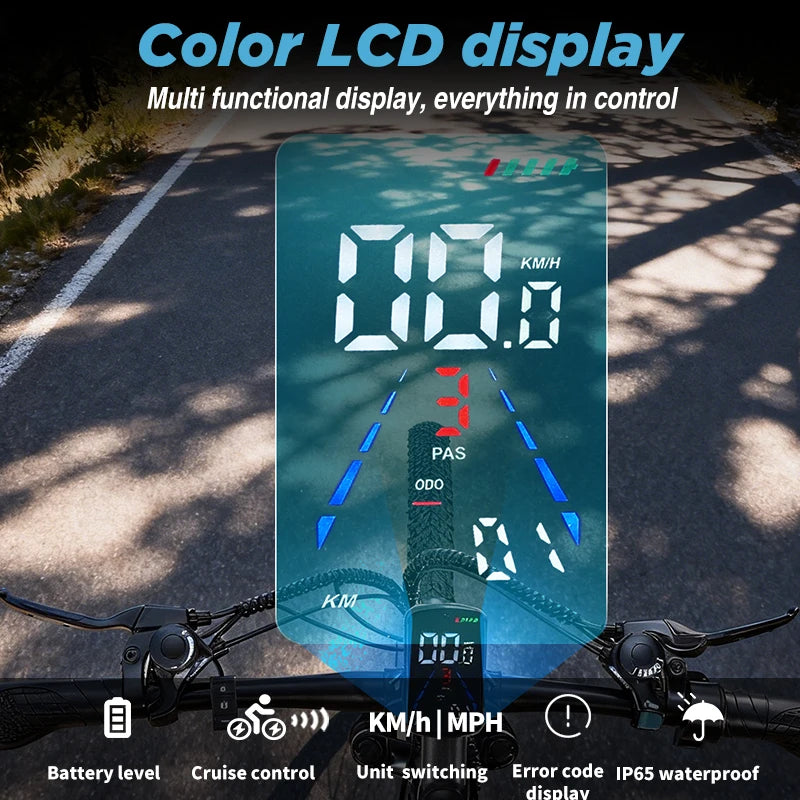 Bicicleta eléctrica K29 de 29 pulgadas, motor de 1000 W, batería de 48 V 6 Ah, 45 km/h, cuadro de aleación de aluminio, 21 velocidades, para adultos, montaña y uso urbano