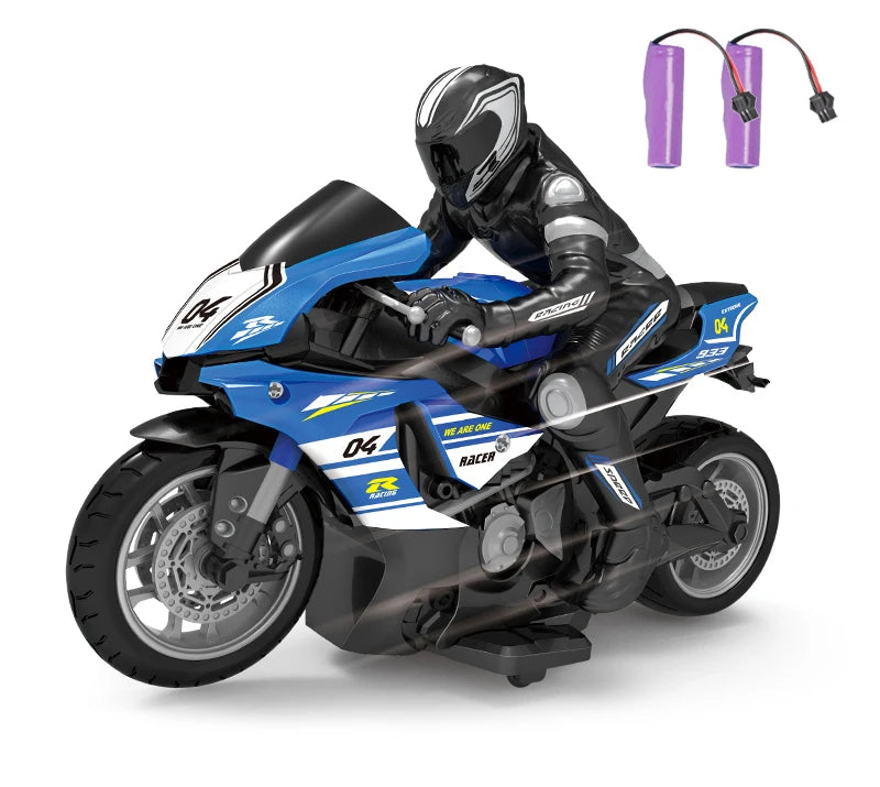 2.4G 1: 10 Rc Motorcycle 4CH Electric Drift Motorcycle for Children Remote Control Car Electric Model Toys for Boys Kids Gift