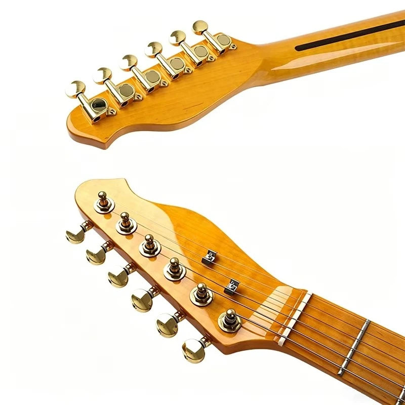 Guitarra Eléctrica Surpass Music ST Lista para el Escenario con Efectos Integrados y Extremos de Trastes Redondeados