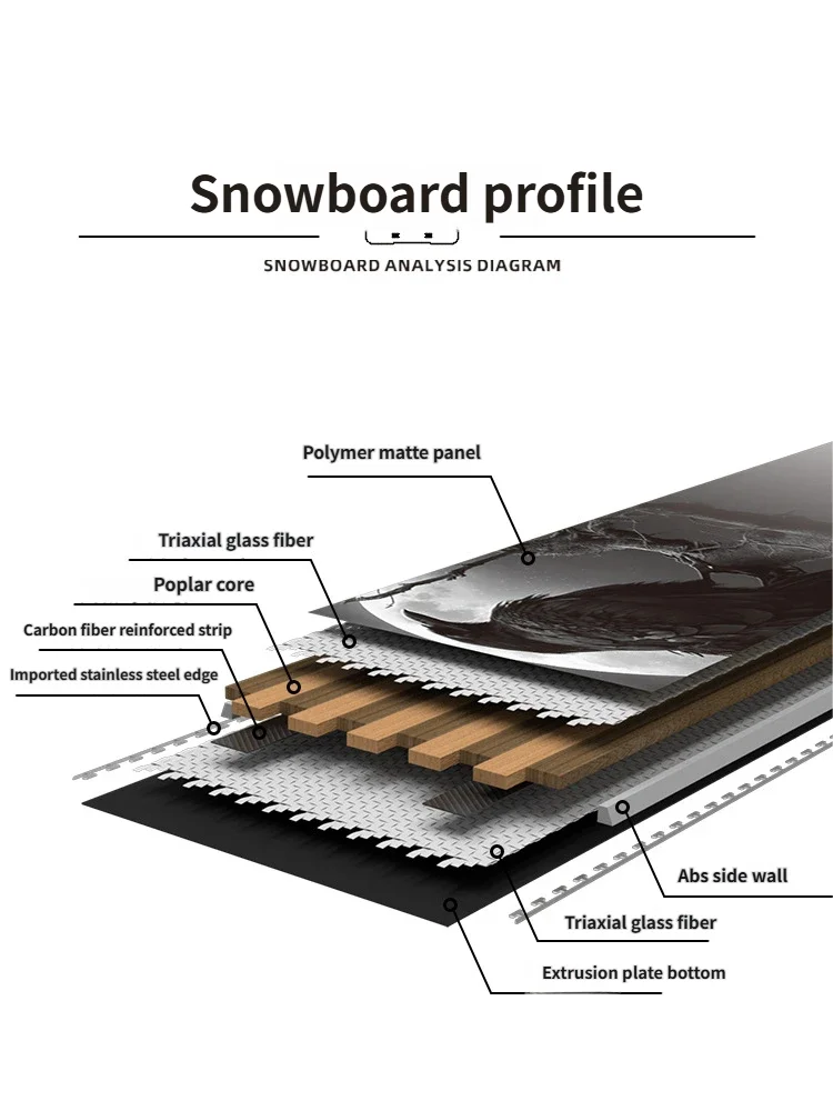 Tabla de Snowboard Profesional para Adultos, de Fibra de Carbono y Madera, para Invierno, Estilo All Around, Plana, con Diseño Floral, Marca New Crow