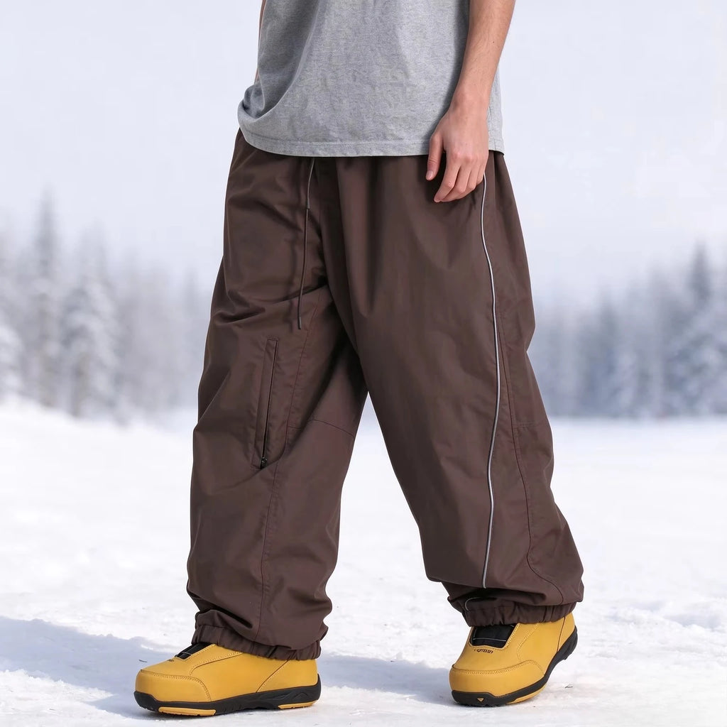 GSOU SNOW Pantalones de esquí para hombre, nuevos, a prueba de viento, holgados, impermeables, para invierno, actividades al aire libre, snowboard, reflectantes, para mujer, adultos, transpirables